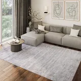 TAPISO Como Teppich Kurzflor Beige Grau Streifen Abstrakt Verwischt Moderner Design Meliert- pflegeleichter, robuster, weicher Teppich fürs Wohnzimmer Schlafzimmer ÖKO-TEX 160 x 230 cm