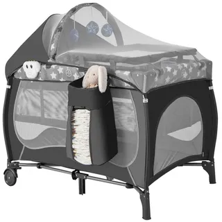 Costway 5-in-1-Reisebett klappbar, Wickeltisch mit abnehmbarem Stubenwagen