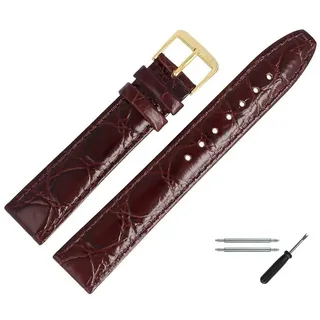 MARBURGER Uhrenarmband 8mm Leder Kroko (Caiman) Prägung braun