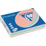Clairefontaine Trophée 1703C Druckerpapier A4 80g/qm, pastell farbig sortiert, 5 x 100 Blatt