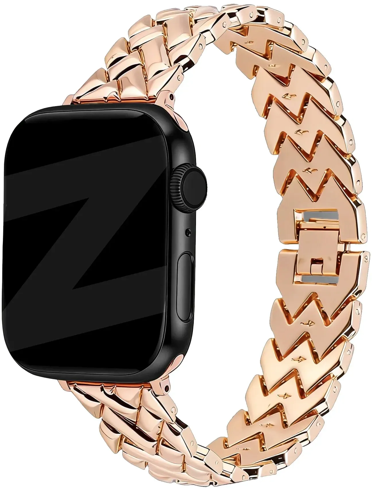 Bandz Apple Watch Armband Stahl 'V-Type' für Apple Watch - 38 - 40 - 41 - 42mm - Roségold - Clip Verschluss
