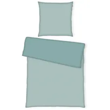 tom tailor / h.& w. schmänk gmbh & co. kg TOM TAILOR Satin-Bettwäsche TWO-TONE SOLID COLORS Türkis 200 x 220 cm + 2 x 80 x 80 cm