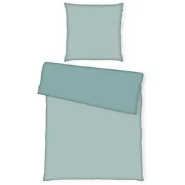 tom tailor / h.& w. schmänk gmbh & co. kg TOM TAILOR Satin-Bettwäsche TWO-TONE SOLID COLORS Türkis 200 x 220 cm + 2 x 80 x 80 cm