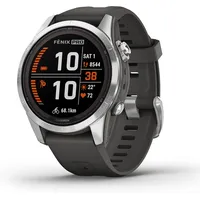 Garmin Fenix 7 Standard silber mit graphitfarbenem Armband