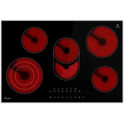 KKT KOLBE Kochmulde Glaskeramikkochfeld Autark, Slim-Designrahmen, 80cm 5 Zonen
