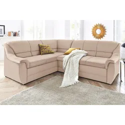 DOMO collection Ecksofa »Lale L-Form«, mit langem Schenkel, wahlweise mit Bettfunktion DOMO collection natur