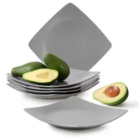 Konsimo KONSIMO® Teller-Set, Grau, Keramik, Essen & Trinken, Geschirr,