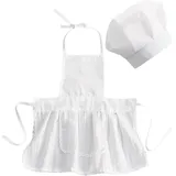 HOMSFOU Requisiten für Babyfotos schürze für Kinderschürze und Kochmütze Kleinkindschürze auffanglätzchen neugeborenen Fotografie Requisiten Schürze Neugeborene Kochmütze