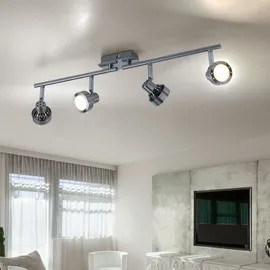 WOFI Spotleiste Deckenleuchte Deckenlampe Wohnzimmer leuchte bewegliche Spots 3 Stufen Dimmer, Metall, Led, Lxbxh 61x14x8, 7288.04.54.6000