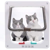 Katzenklappe Hundeklappe mit 4-Wege-Magnet-Schließ,Haustierklappe für Katzen und kleine Hunde, Katzentüre mit Tunnel,Installieren Leicht mit Teleskoprahmen (L-23.5 x 25cm, weiß)