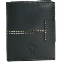Drachenleder Herren Portemonnaie schwarz 9,5x12x3cm D2OPT102S - Schwarz