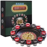 Premier Housewares Trinkspiel, Roulette, 16 Schnapsgläser, Schwarz, H4 x W30 x D30cm