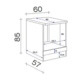 Flex-Well Herdumbauschrank Cara 60 x 60 x 85 cm Grün