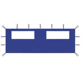 vidaXL Pavillon-Seitenwand mit Fenstern 6x2 m Blau