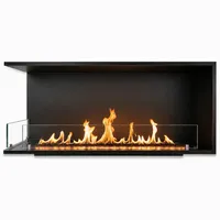 Divina Fire Eingebauter Eckkamin mit Bioethanol-Einsatz, 120 x 50 cm, URANO120 SX TOPLINE