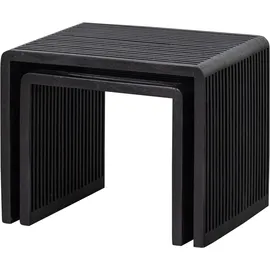 Woood Willa Schwarz Teak 40 x 40 x 43 cm