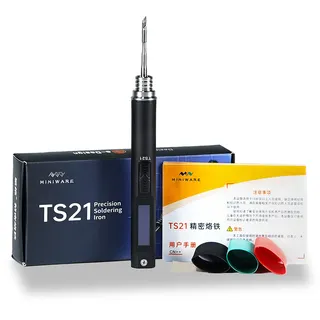 CROSS MARS TS21 Tragbarer Präzisionslötkolben PD 100W Schnelle Heizung 100°C bis 450°C Temperatur Einstellbare USB Typ C OLED Anzeige (KEINE Stromversorgung)