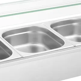 Royal Catering Bain Marie - 2,000 W 5 GN 1/2 - Ablasshahn - Glasschutz