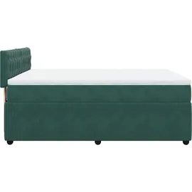 vidaXL Boxspringbett 140 x 200 cm Dunkelgrün