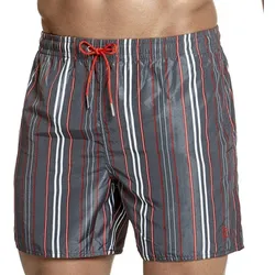 Gestreifter Short-Badeanzug Mombasa grau 2XL