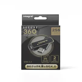 Integral 256GB Secure360 256-Bit Software Encrypted 3.0 USB-Stick Secure 360 256 GB Schwarz, Gold