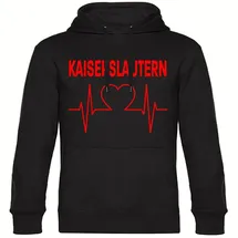 multifanshop Hoodie Herzschlag Schwarz L