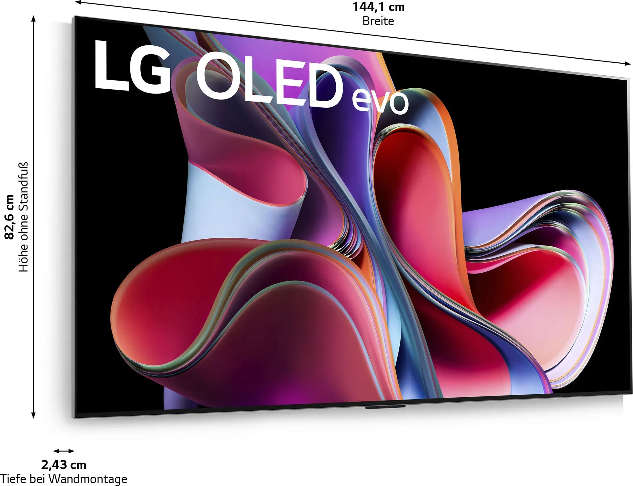 F (A bis G) LG OLED-Fernseher "OLED65G39LA" Fernseher OLED evo, α9 Gen6 4K AI-Prozessor, Brightness Booster Max schwarz LED Fernseher