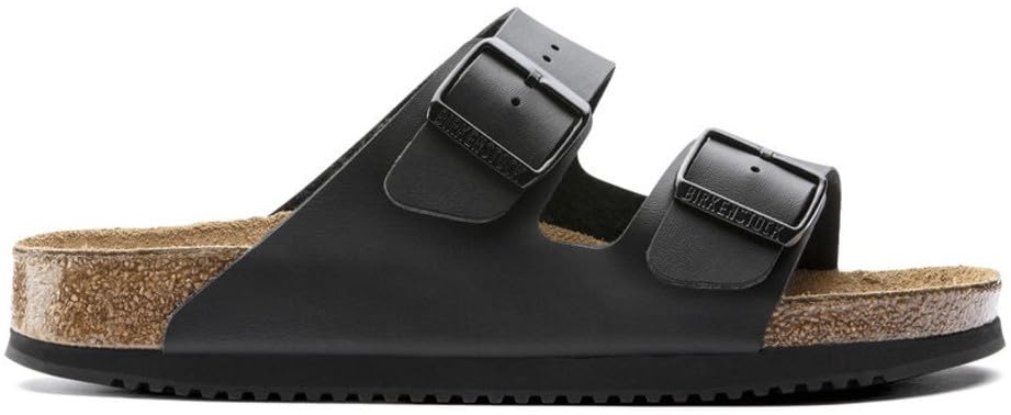 BIRKENSTOCK Arizona Birko-Flor, Unisex-Erwachsene Pantoletten - Schmal - Schwarz - Gr 41