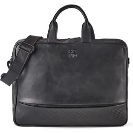 Harbour 2nd City Lights Aktentasche Leder 40 cm Laptopfach schwarz
