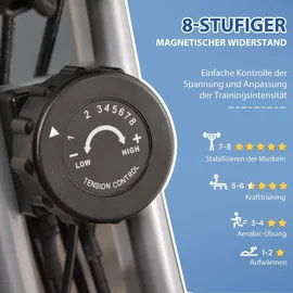 Homcom Heimtrainer mit LCD Display grau/rot