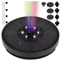 Gardlov Gartenbrunnen LED Solar Brunnen Garten, 16 cm Breite, (Spar-Set, 17 tlg., dekorativ langlebig), 2 Betriebsarten: Tagesversion & Nachtversion schwarz