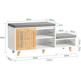 SoBuy FSR125 101 x 46 x 35 cm weiß / weiß