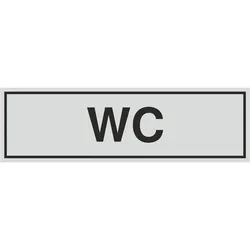 Schild - WC - silbermatt