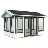 Palmako Pavillon Isabella 10,9 m2 - 90 mm - weiß lackiert