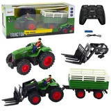 LeanToys RC-Landmaschine Traktor mit Anhänger CH RTR