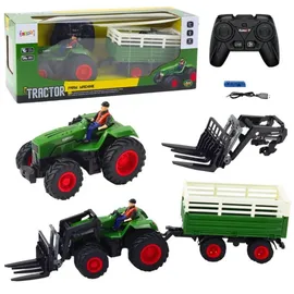 LeanToys RC-Landmaschine Traktor mit Anhänger CH RTR