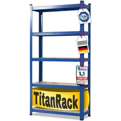 KARAT Schwerlastregal - Blau - für Keller & Werkstatt - Gesamtlast: 875 kg-220 x 90 x 45 cm