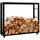 CLP Kaminholzregal Keri Metall 100 x 25 x 80 cm mit Rollen Schwarz