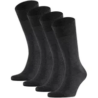 Falke Herren 4er Pack - Happy, Kurzsocken, Baumwolle Anthrazit 43-46