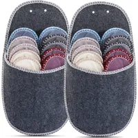 Onvaya ONVAYA® 2er Set Gästehausschuhe | Pantoffel | Hausschuhe Set | Filz | 11-TLG. | grau | Sparset - Einheitsgröße