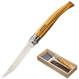 Opinel Geschenk Set Slimline Messer + Etui Klappmesser Taschenmesser Oliven Holz