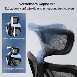 SIHOO Bürostuhl Kunstleder Schwarz