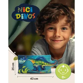 NICI Kissen Dino Snackilus 43 x 25 cm Grün