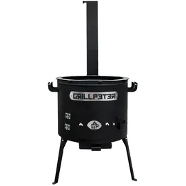 Grillpeter Utschak Asamat Ø40 cm mit Kazan Gusseisen 12L Schaumlöffel