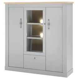 Highboard  Claira , grau , Maße (cm): B: 140 H: 44