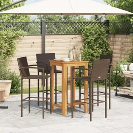 vidaXL Gartenbar Set 5-tlg. Braun