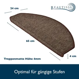 Beautissu Stufenmatte Braun, Textil, 28x1x65 cm Teppiche – Böden, Bodenbeläge