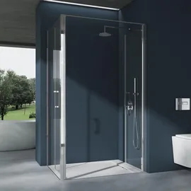 doporro Eck-Duschkabine Ravenna66 80x90x195cm Eckdusche mit Duschtasse ESG-Sicherheitsglas Klarglas inkl. beidseitiger Easy-Clean-Beschichtung