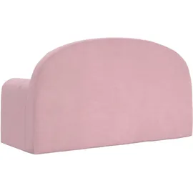 vidaXL Kinder-Schlafsofa 2-Sitzer Rosa Weicher Plüsch