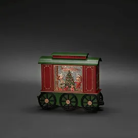 Konstsmide LED Wasserlaterne Wagon mit 5 Std. Timer Weihnachtsbeleuchtung, Rot / Grün, Warm Weiß